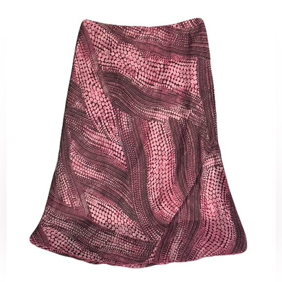 A-List Brand Women’s Sz Medium Pencil Lettuce Trim Pink/Brown Skirt - Picture 1 of 4